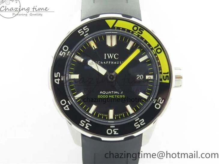 MIROTIME 0813 GoAnywhere Aquatimer SS IW356802 ZZF 1:1 Best Edition Black Dial on Black Rubber Strap MIYOTA 7128